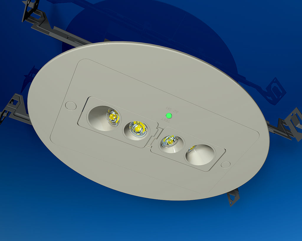 flush mount round emergency light fixture 