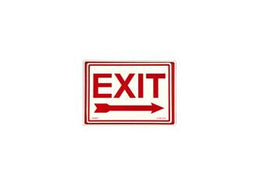 Photoluminescent Fire Safety Exit Sign with Right Arrow