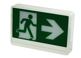 Running Man LED Exit Sign With Directional Arrows - Battery Backup - Universal Mount