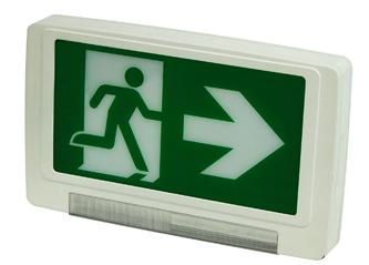 Running Man LED Exit Sign light Bar Combo With Directional Arrows - Battery Backup - Universal Mount