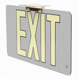 Aluminum Wireless Battery Operated Exit Signs Non Electric Gray 