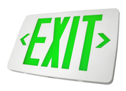 Thin Green LED thermoplastic exit sign universal mount - Low Level Exit Sign