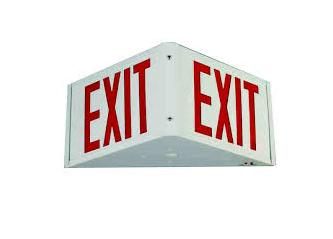 Three Way Triangular Steel Exit Sign All LED 