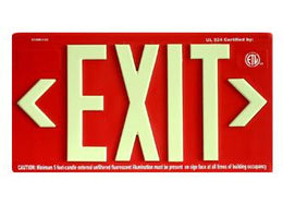 Photoluminescent 50 Foot View Distance ULTRA-GLOW Exit Sign UL Listed