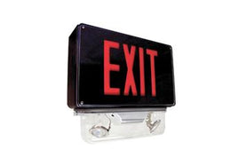 Wet Location Vandal Resistant LED Combo Exit Sign With Battery Back Up