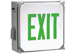 Wet Location Green LED Emergency Exit Sign With Battery Backup