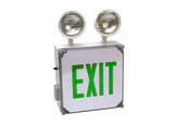 Wet Location Combo Green LED Emergency Exit Sign with Battery Back-up
