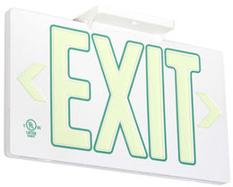 Wireless Glowing the Dark Exit Sign -White Green Letters 