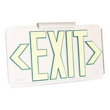 Edge Lit Wireless Exit Sign with Green Letters - UL Listed 
