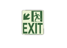 Wall Mounted Exit Sign (Down and Left)